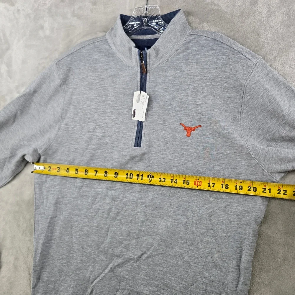 UT texas Longhorn johnnie-O Sully Light Grey Quarter Zip Pullover Mens Medium